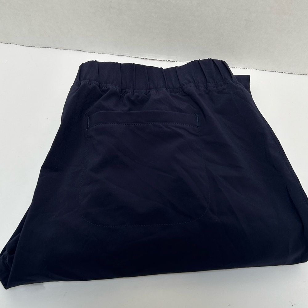 Athleta Aspire Ankle Navy Pants Polyester Blend Zippered Pockets Size 4p/short
